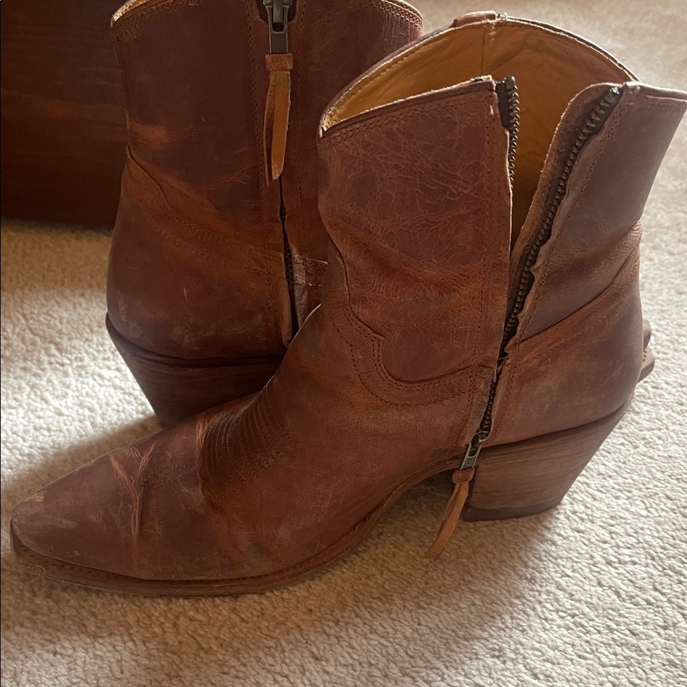Tecovas Brown Leather Ankle Boots - Picture 6 of 7